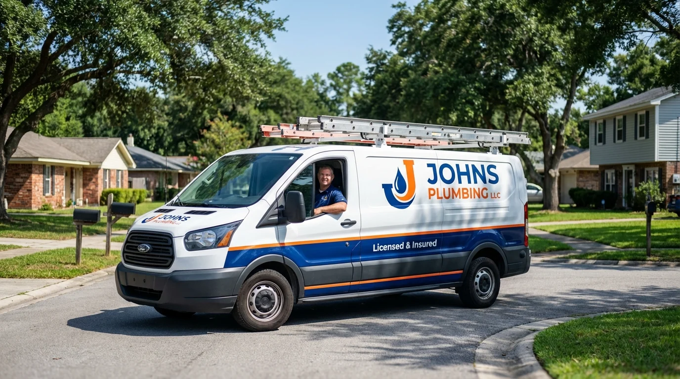 Johns Plumbing LLC service van in Cedar Bluff, VA